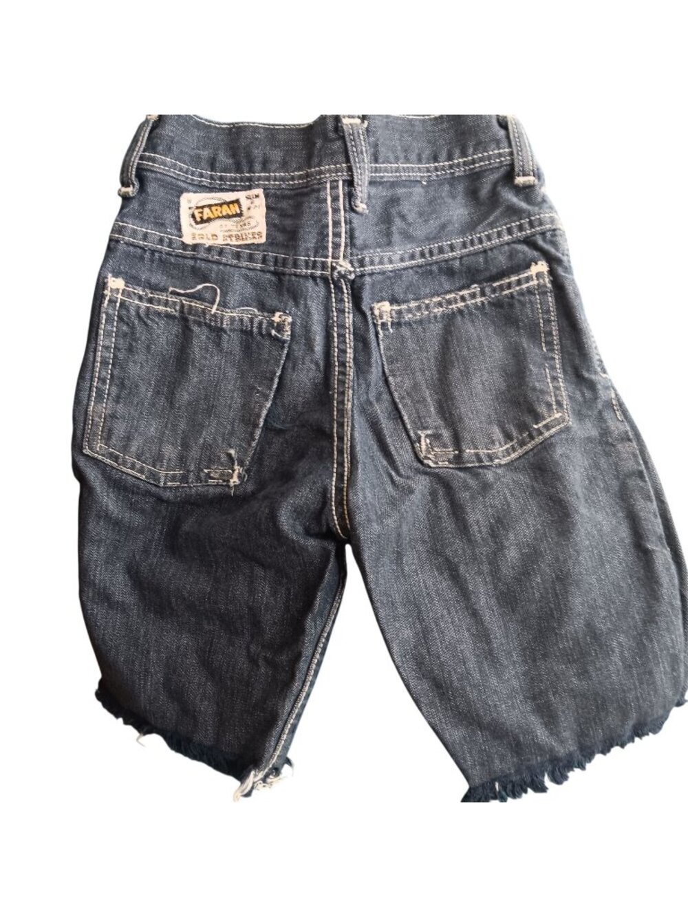 Ture Vintage 1960's Boys 6 Slim Farah Farm Denim Shorts Cutoff USA Indigo USA